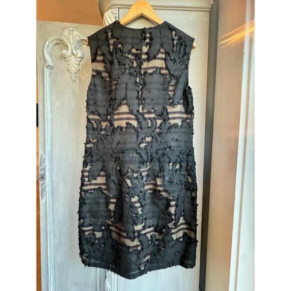 Dries Van Noten Dress - Vintage 2000's Black Cotton Voile Shift EU 40 US 8 - Picture 2 of 11